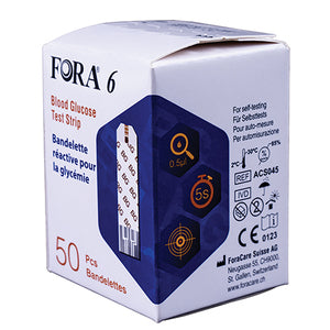 FORA 6 BLOOD GLUCOSE STRIPS PK 50
