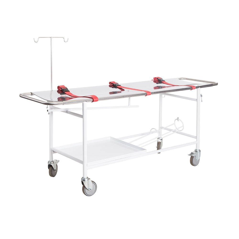 PATIENT TROLLEY WITH STAINLESS STEEL TOP