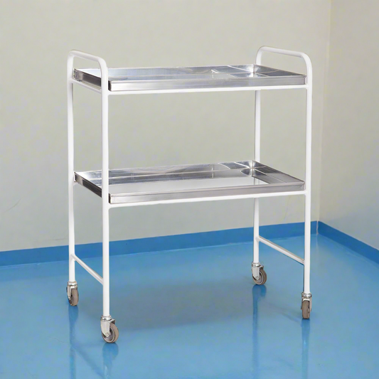 2 TIER FOOD TROLLEY EP WITH S/S SHELVES