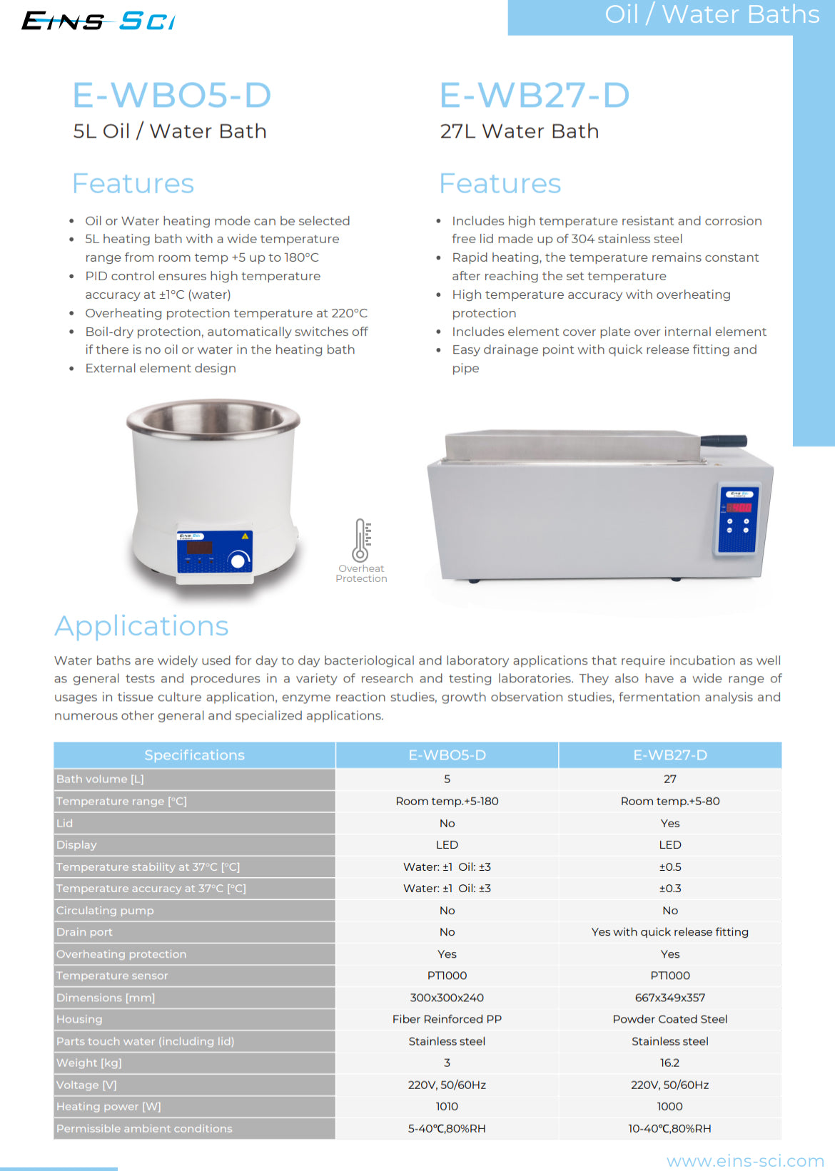 Baths (Oil / Water) (E-WBO5-D)