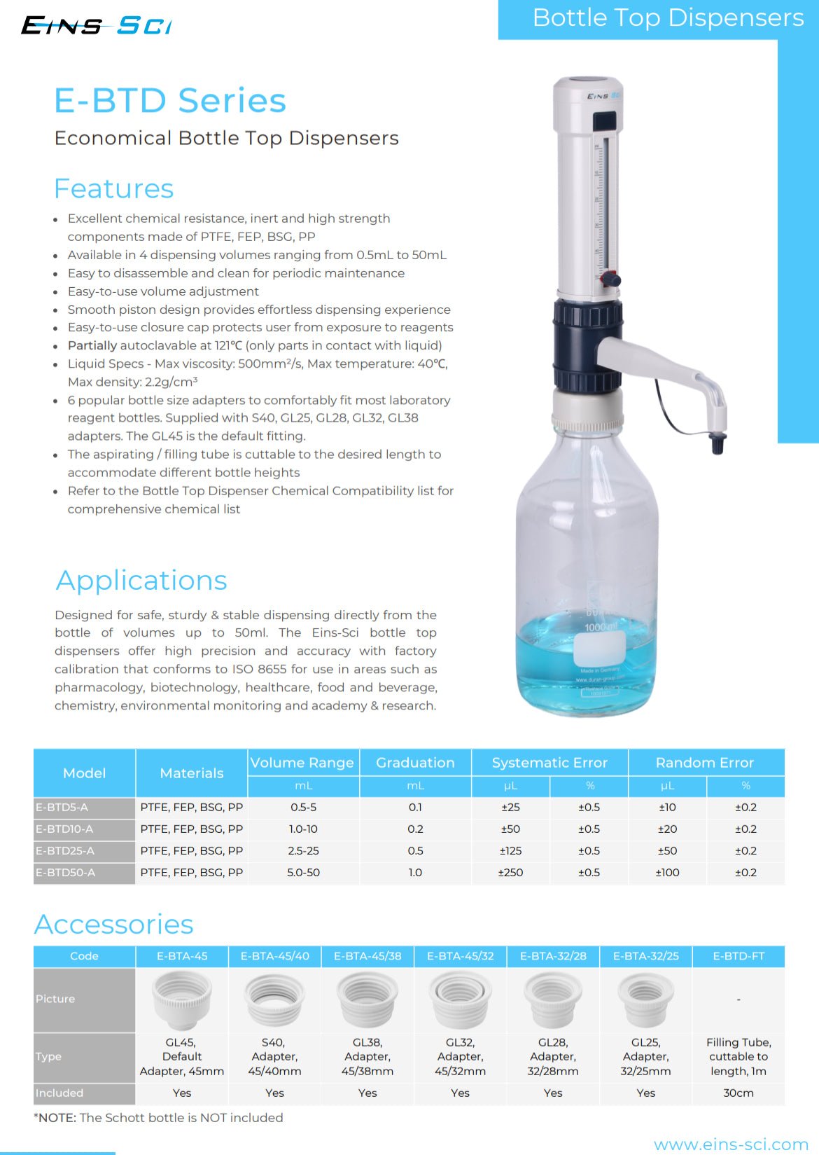 Bottle Top Dispensers - Economical (Mechanical) (E-BTD5-A)