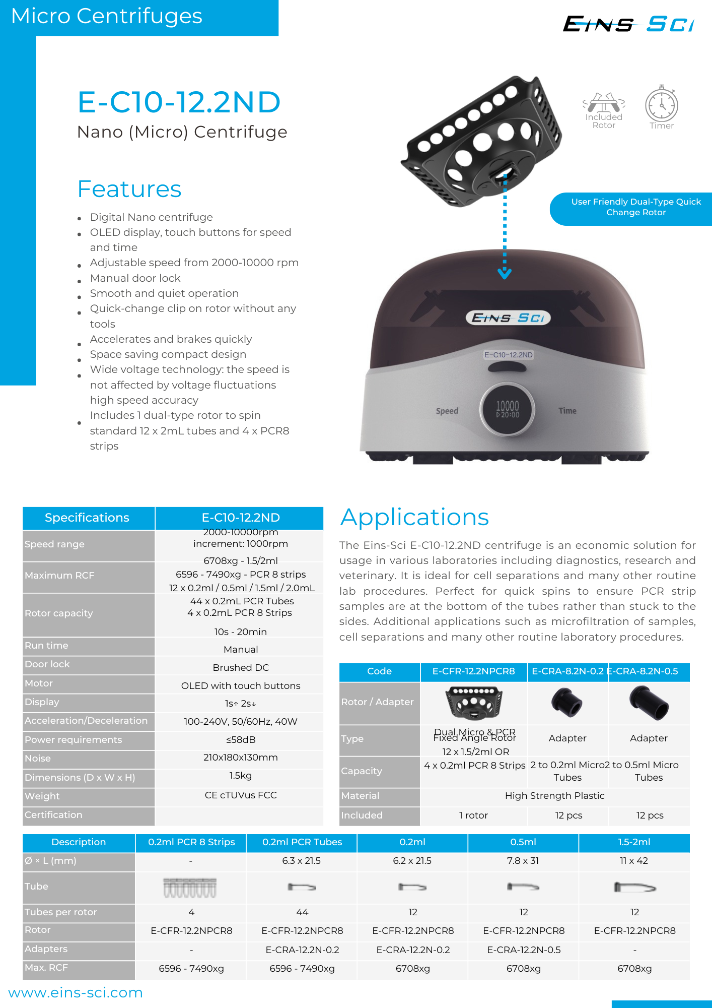 Centrifuges (Micro) (*E-C10-12.2ND)