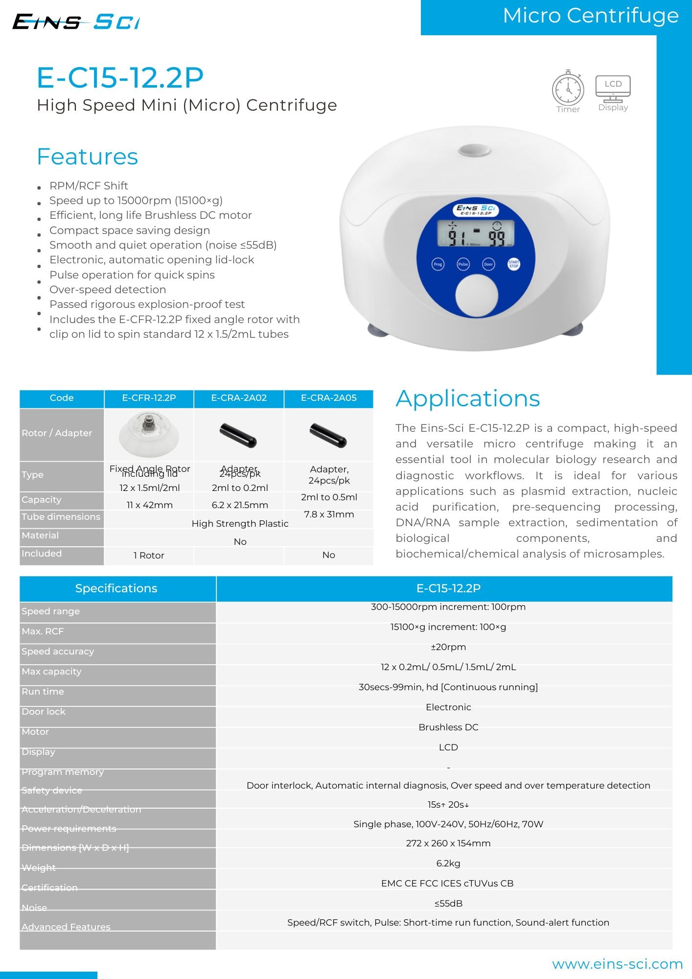 Centrifuges (Micro)  (E-C15-12.2)
