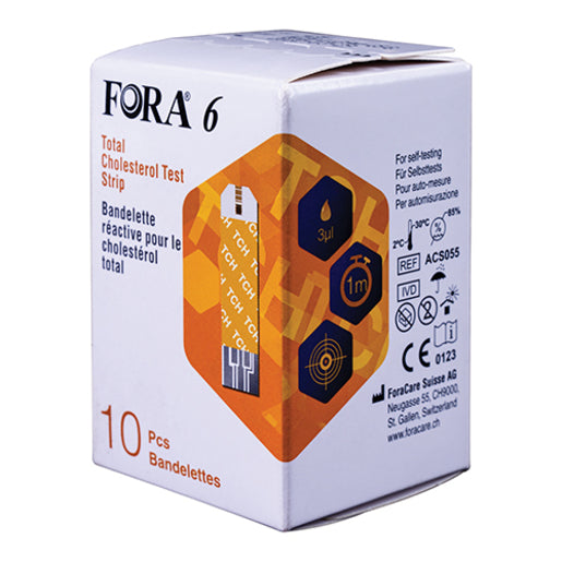 FORA 6 CHOLESTEROL STRIPS TOTAL PK 10
