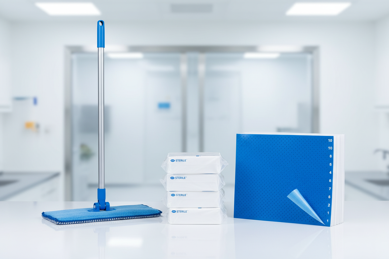 Cleanroom Cleaning Material (wipes, mops, sticky mats)