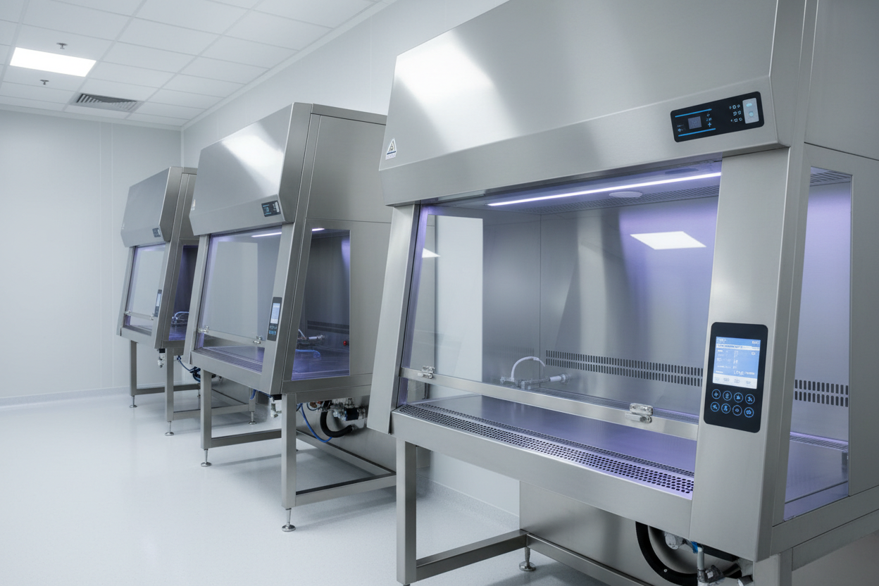 Laminar flow hoods / biosafety cabinets