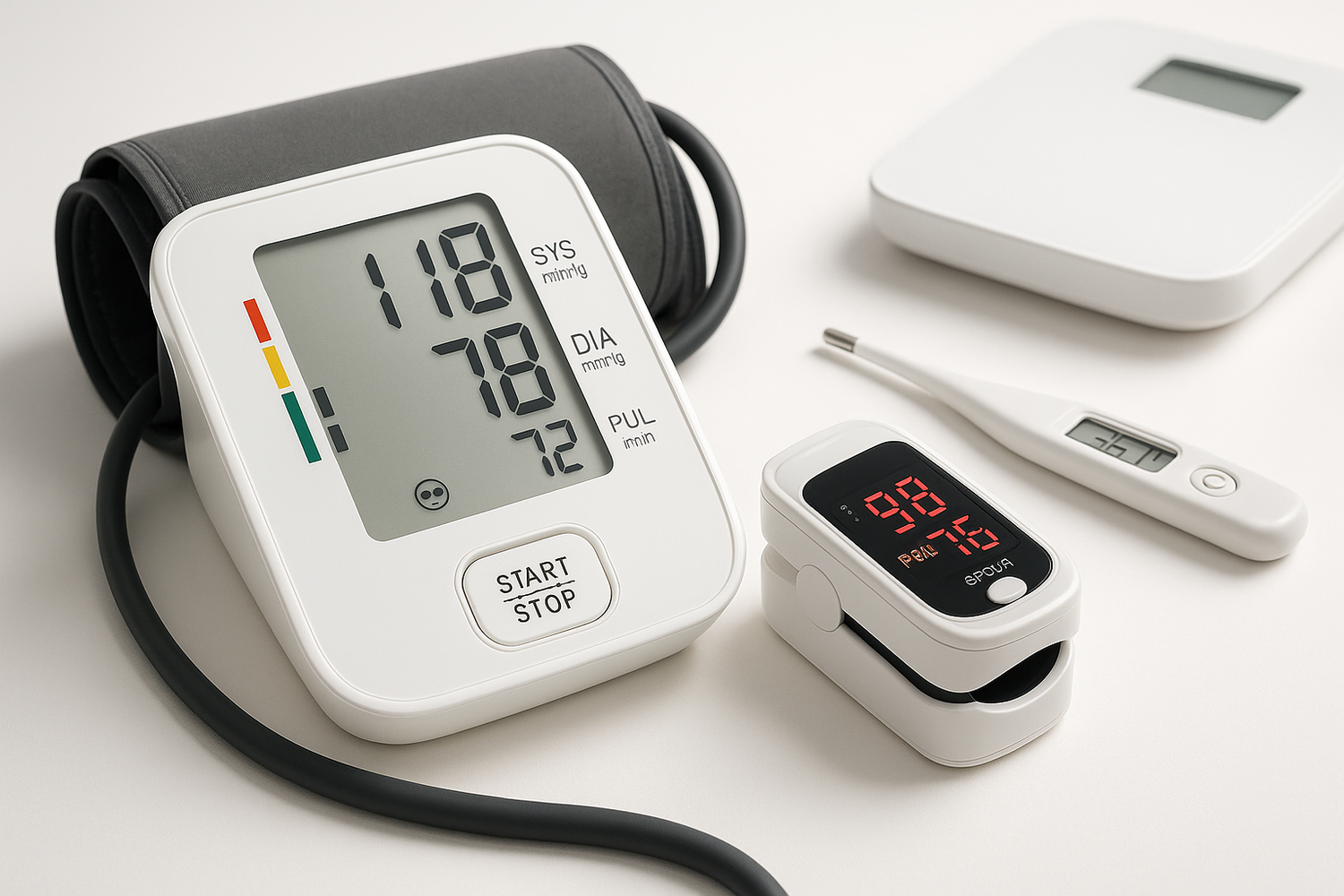 Monitoring devices (BP monitors, pulse oximeters)
