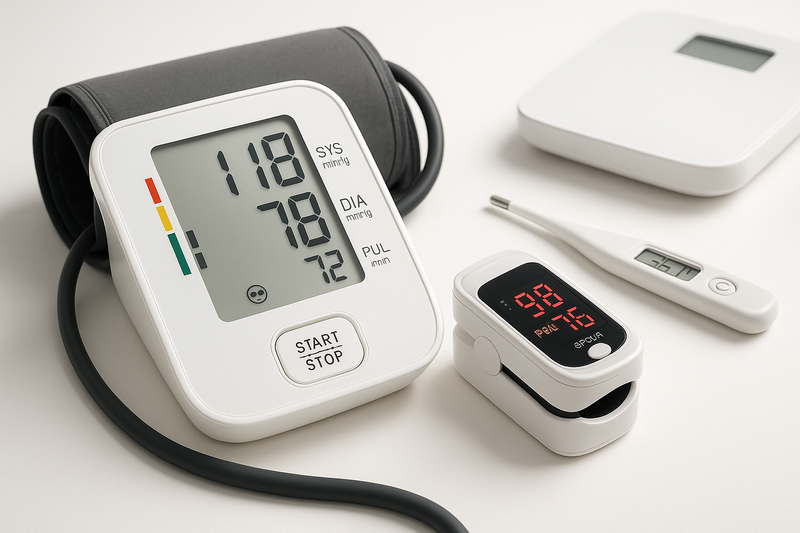Monitoring devices (BP monitors, pulse oximeters)
