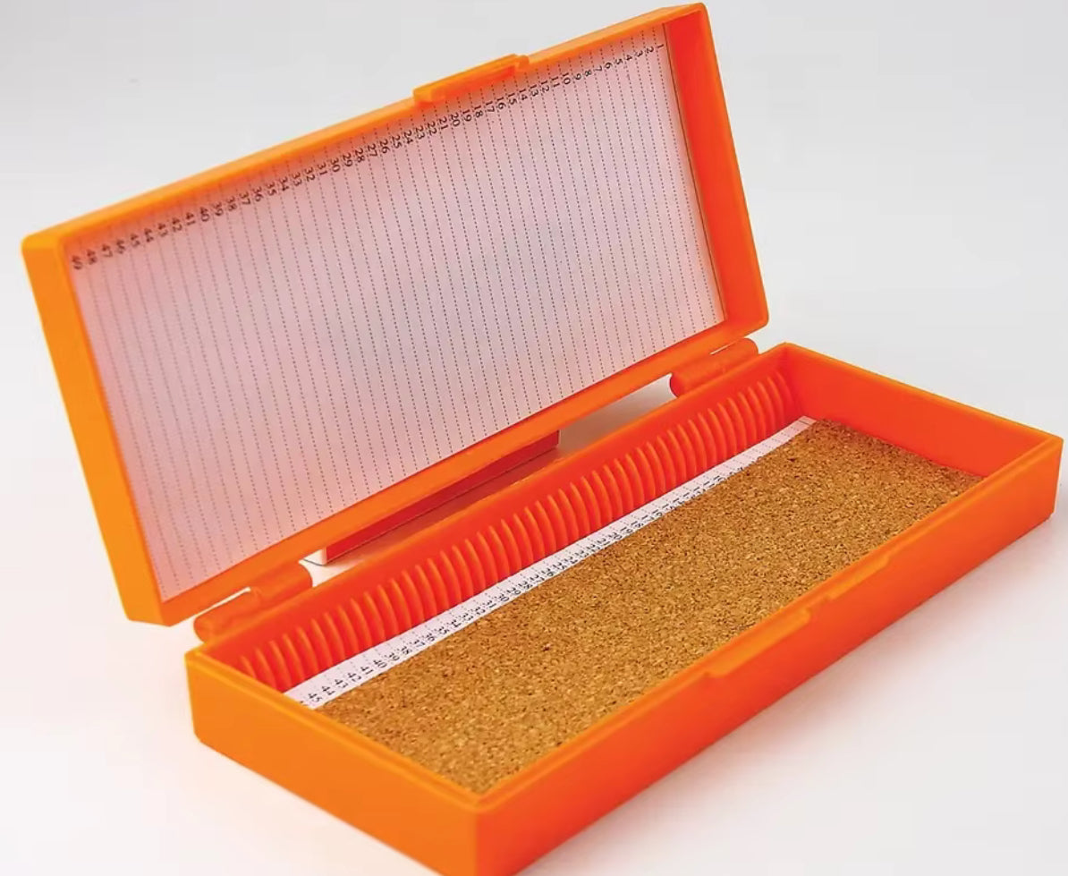 Slide Storage Box (50 Slides) Orange Plastic