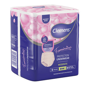 CLEMENS Fem Protection Underwear Medium Pack of 9