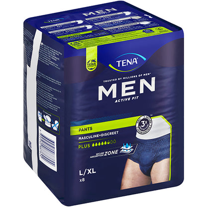 TENA Men Active Fit Pants Plus Large Pack of 8