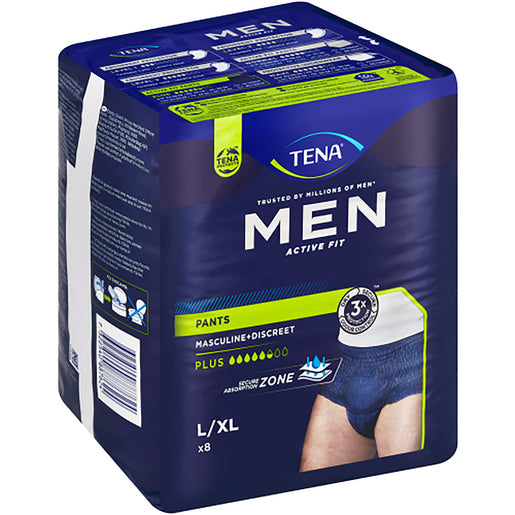 TENA Men Active Fit Pants Plus Large Pack of 8