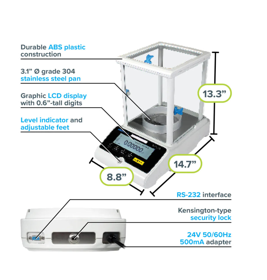 Solis Semi-Micro Balance with internal and external calibration