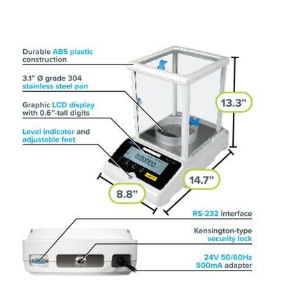 Solis Semi-Micro Balance with internal and external calibration