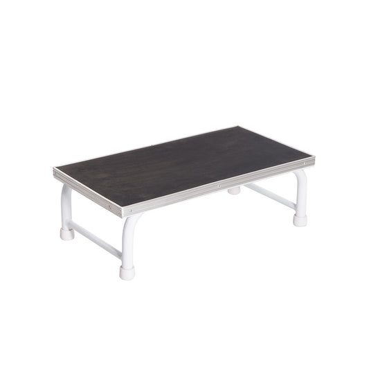 SINGLE FOOTSTOOL SS, RUBBER TOP
