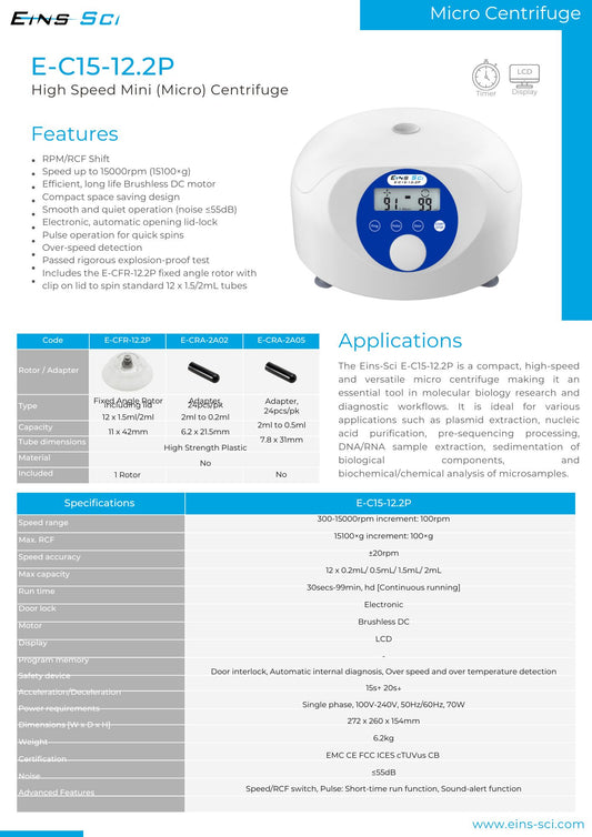 Centrifuges (Micro)  (E-C15-12.2)