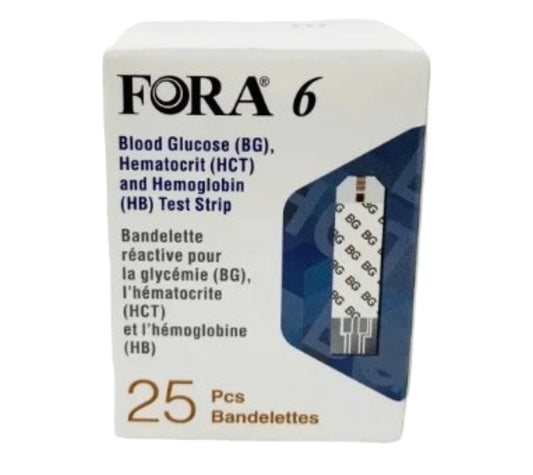 FORA 6 3-IN-1 STRIPS 25 GLUC/HEMAT/HEMO