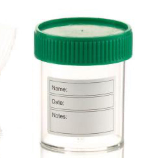 Specimen Cont 60ml PP Green Cap I/W Labelled (2404