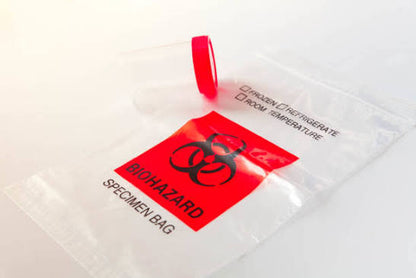 Biohazard Specimen Bags 225x150x200mm Double Pouch